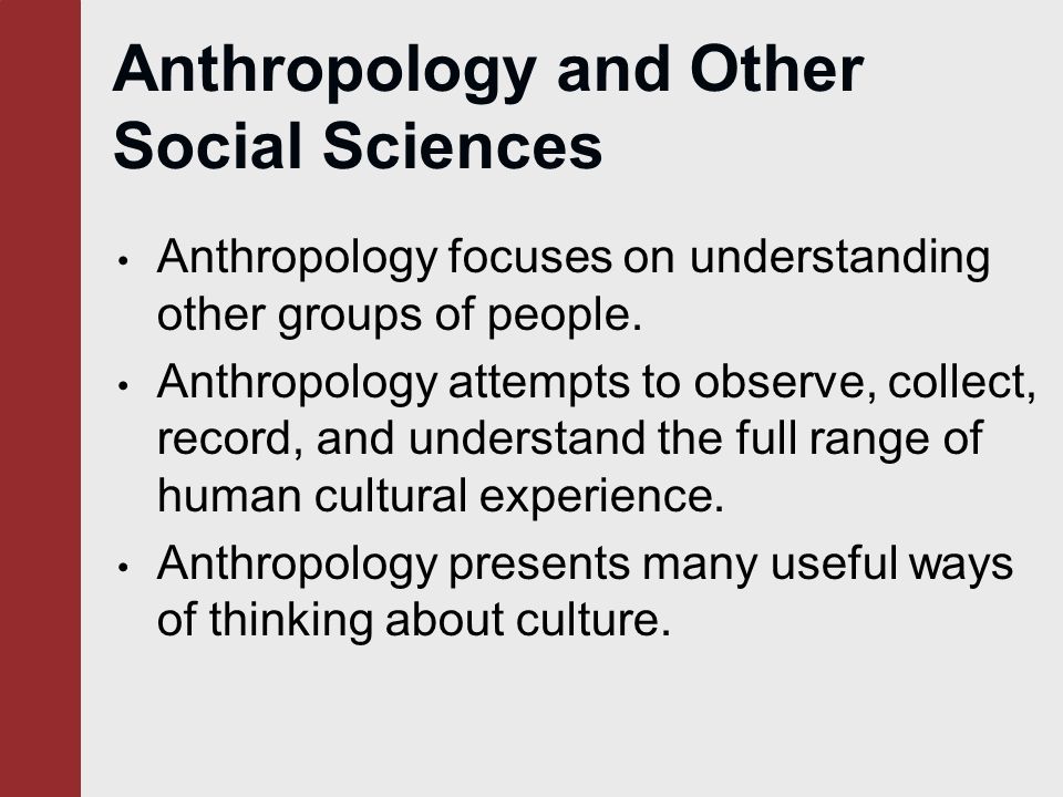 Anthropology relation with other social sciences